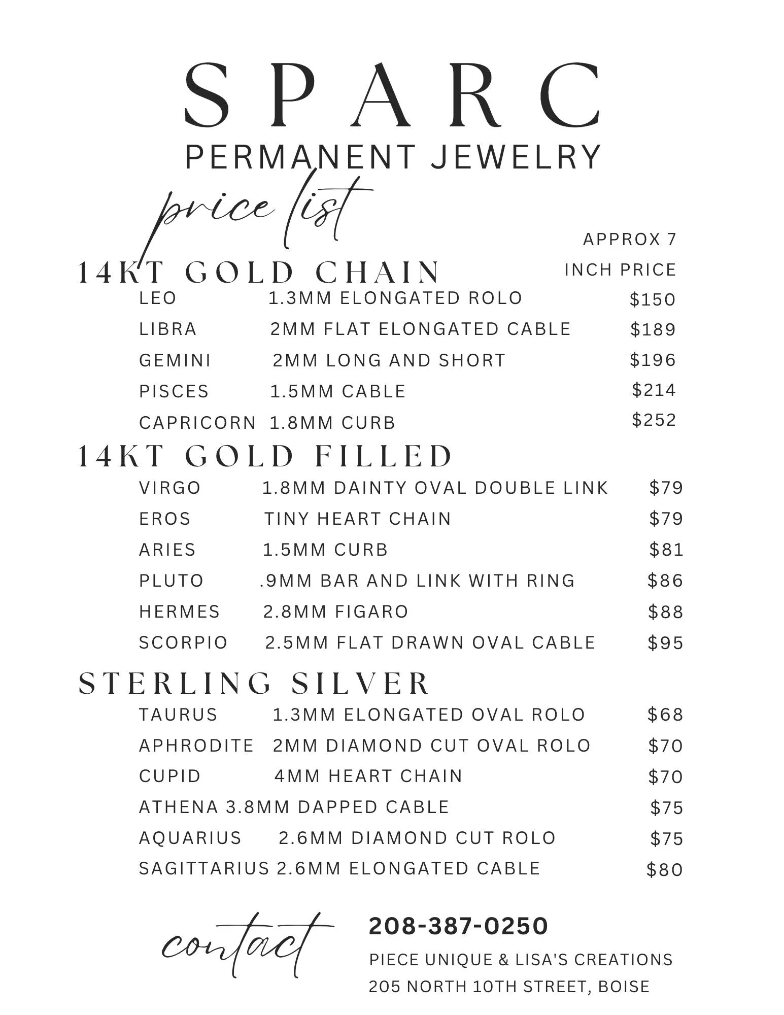 SPARC Permanent Jewelry