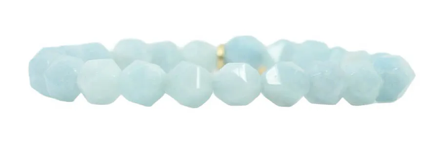 Stacker Stretch Bracelet - Light Blue Star Cut