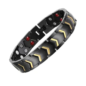 Stainless Steel Black and Gold Magnetic Bracelet