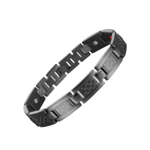 Stainless Steel Black Carbon Fiber Magnetic Bracelet