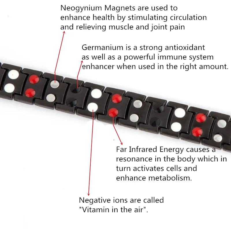 Stainless Steel Black Elements Magnetic Bracelet