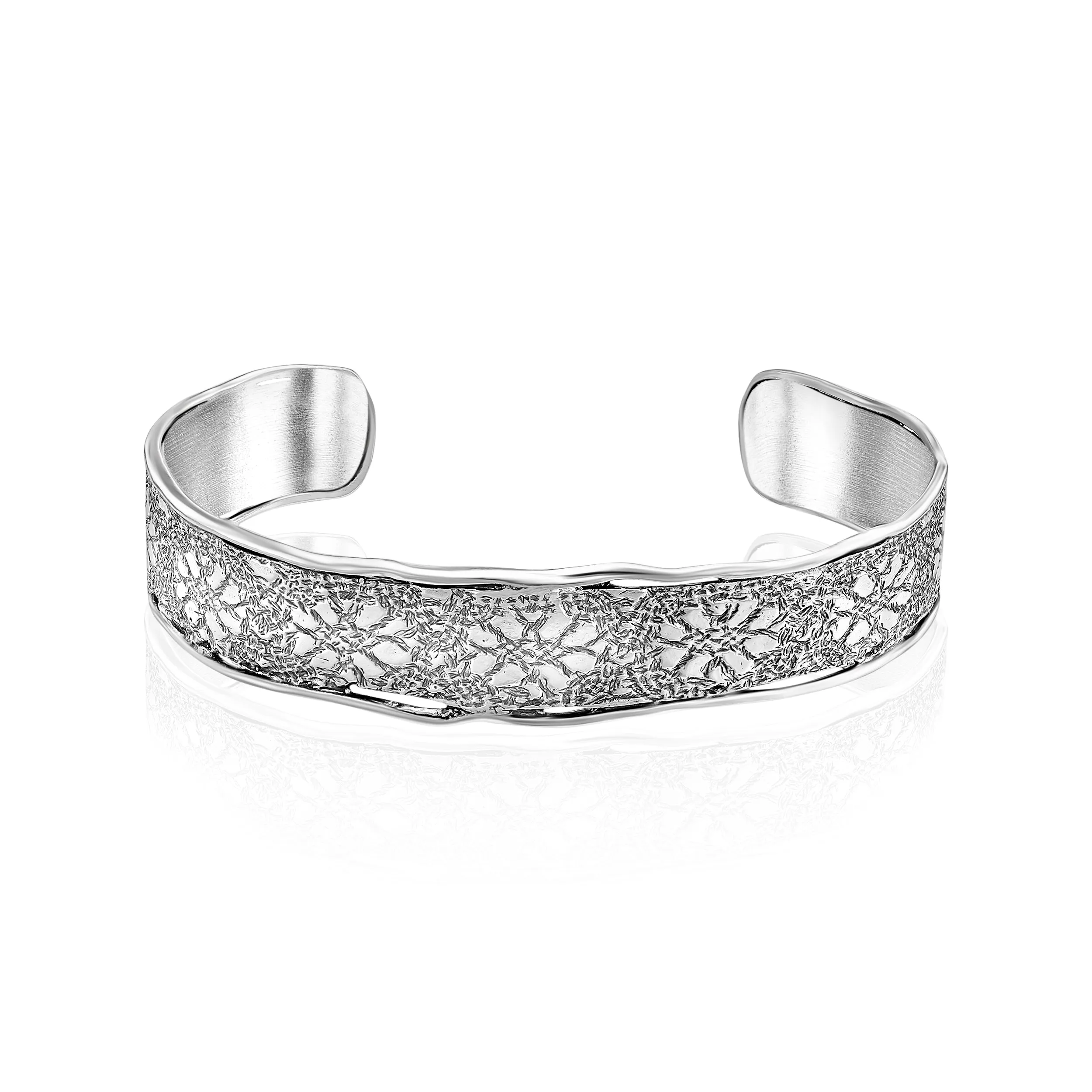 Sterling Silver Floral Cuff Bracelet