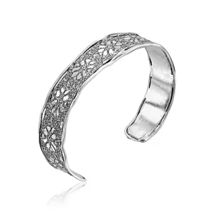 Sterling Silver Floral Cuff Bracelet