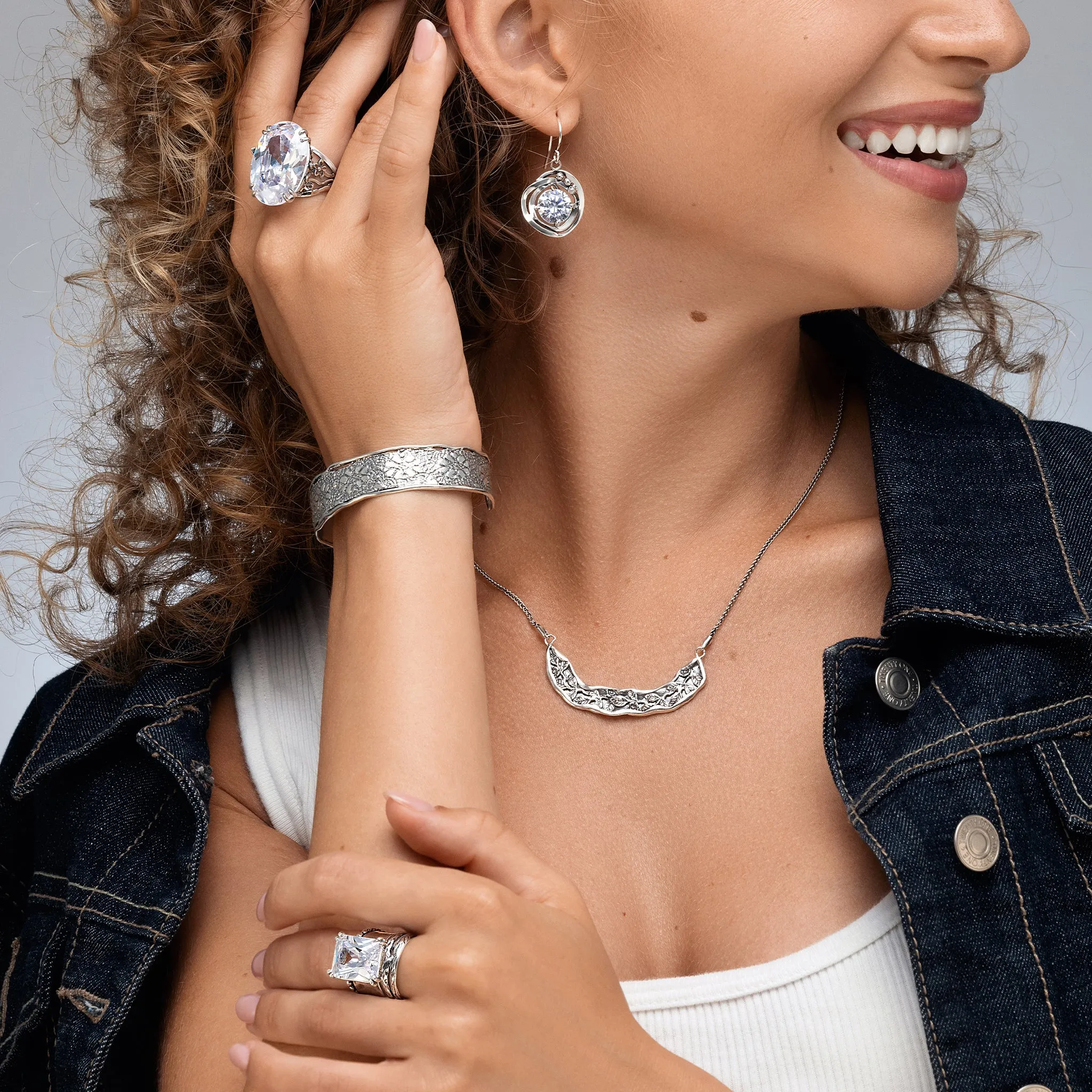 Sterling Silver Floral Cuff Bracelet