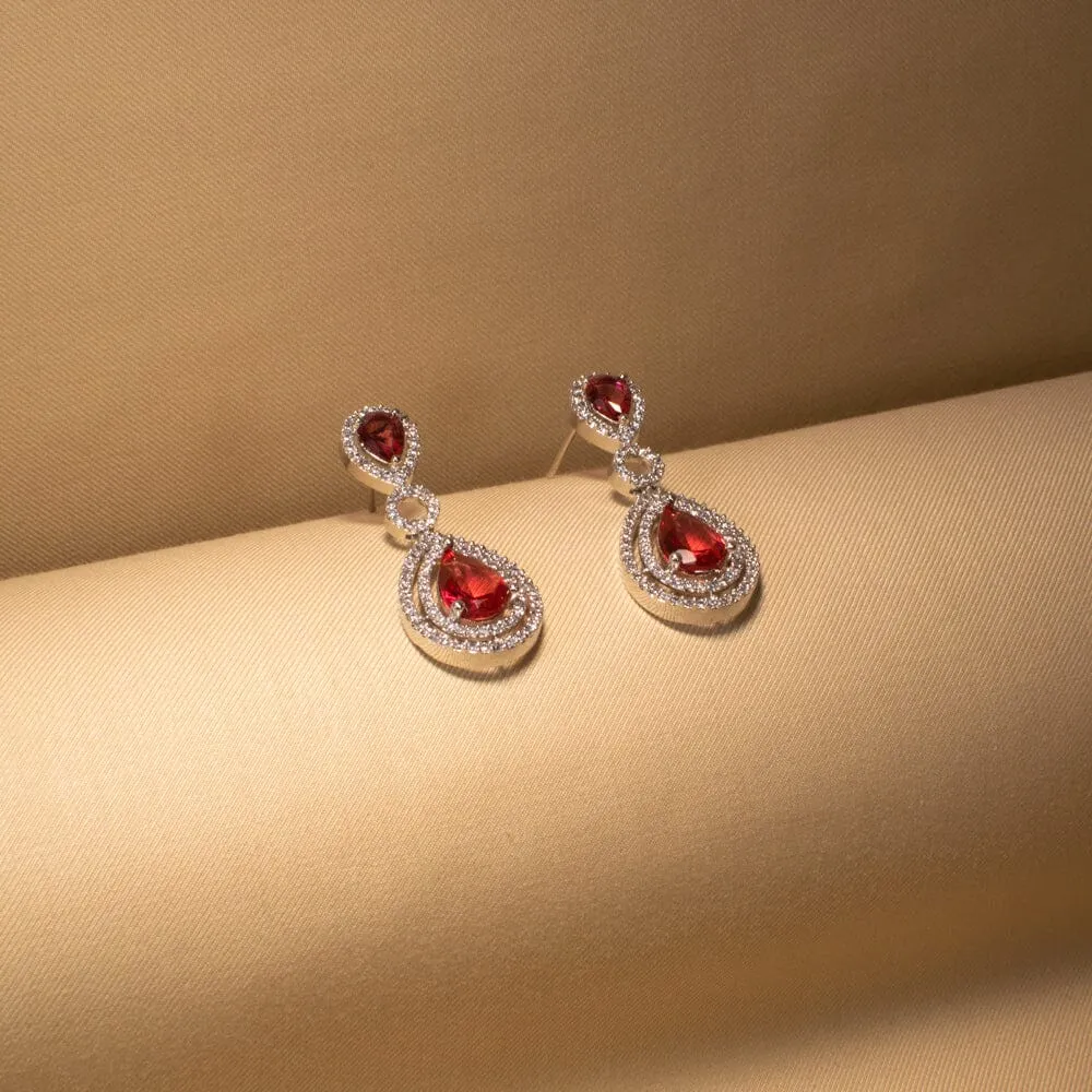 Taarika Necklace Set -  Ruby Red